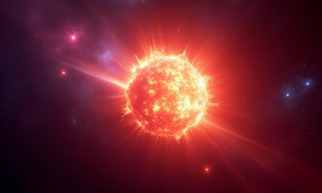 Efectos visuales de una explosión cósmica en el espacio